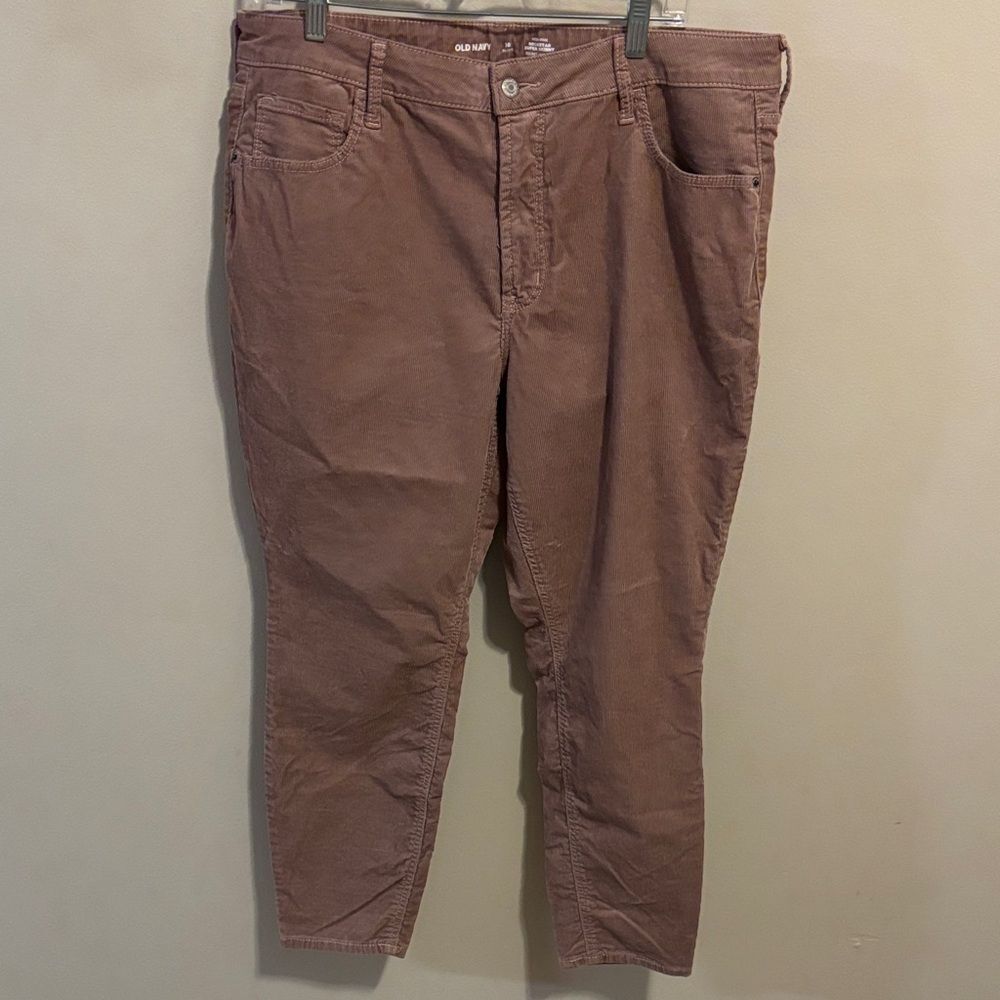 Old Navy Corduroy Pants high rise super skinny 16 petite dusty rose color